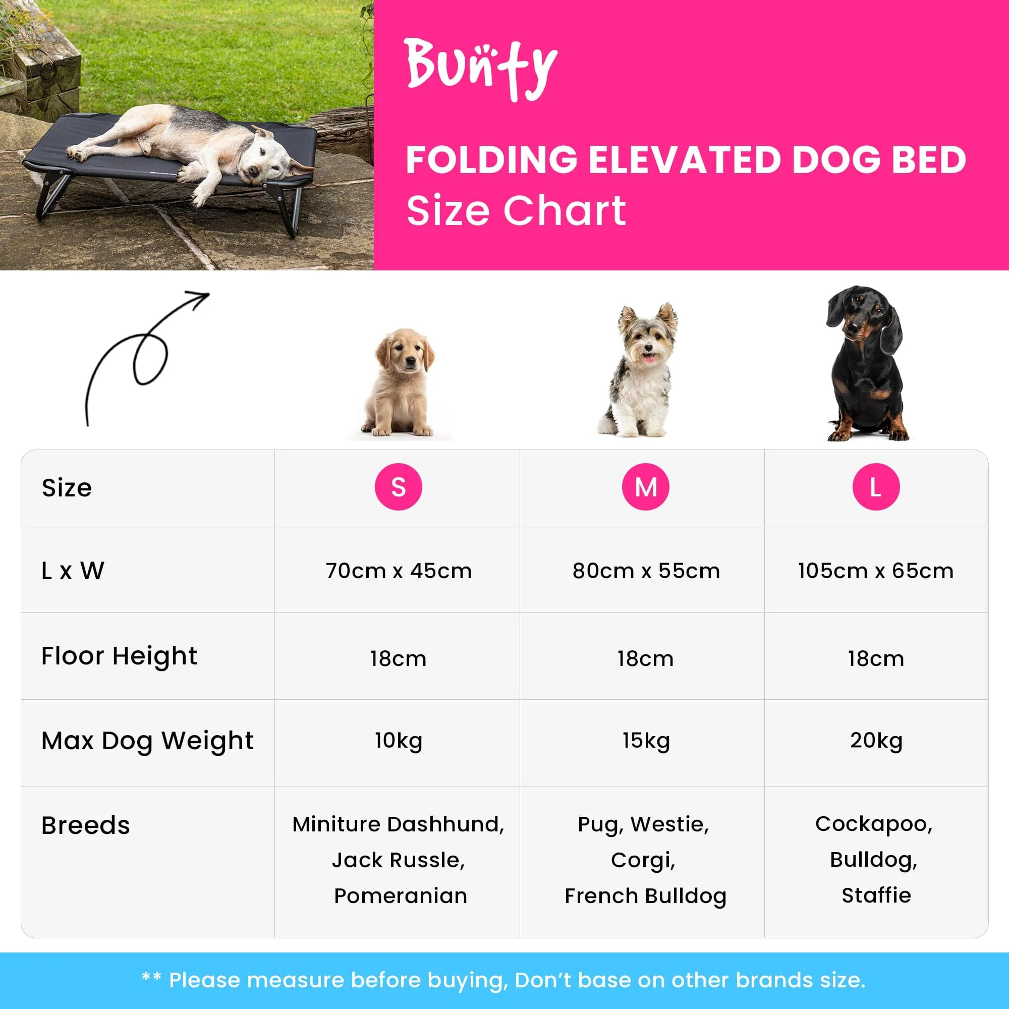 Bunty Foldable Raised Dog Bed - Image 2